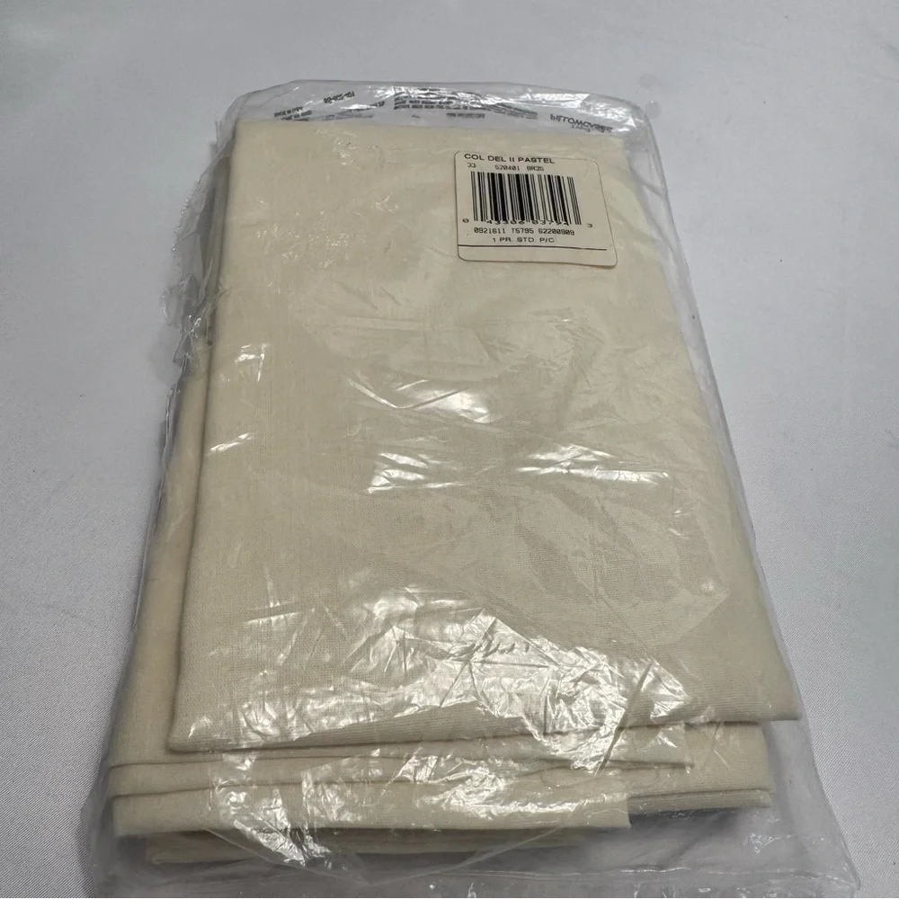 Cannon Cotton Fresh Standard‎ Pillowcase Cream No Iron 2Pcs Vintage Bedding New